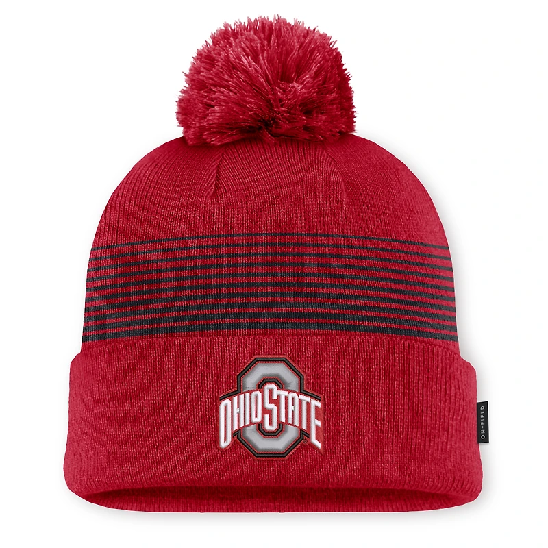 Unisex Nike Scarlet Ohio State Buckeyes 2026 On-Field Cuffed Knit Hat with Pom