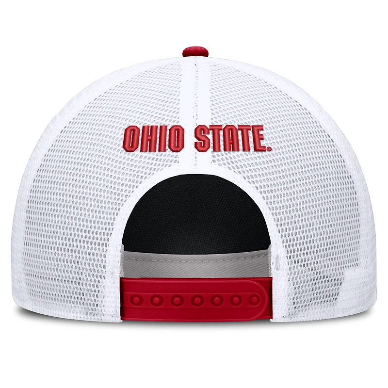 Casquette unisexe Nike Scarlet Ohio State Buckeyes 2026 On-Field Gameday Rope Trucker ajustable