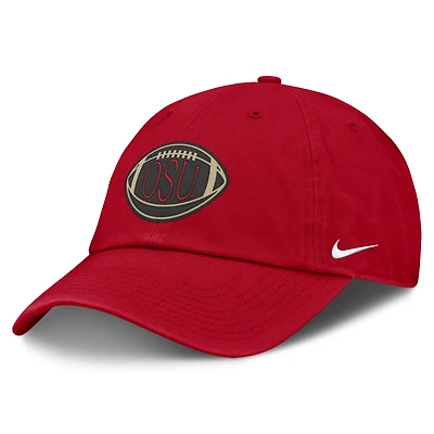Casquette unisexe Nike Scarlet Ohio State Buckeyes Campus Prep Football Club ajustable