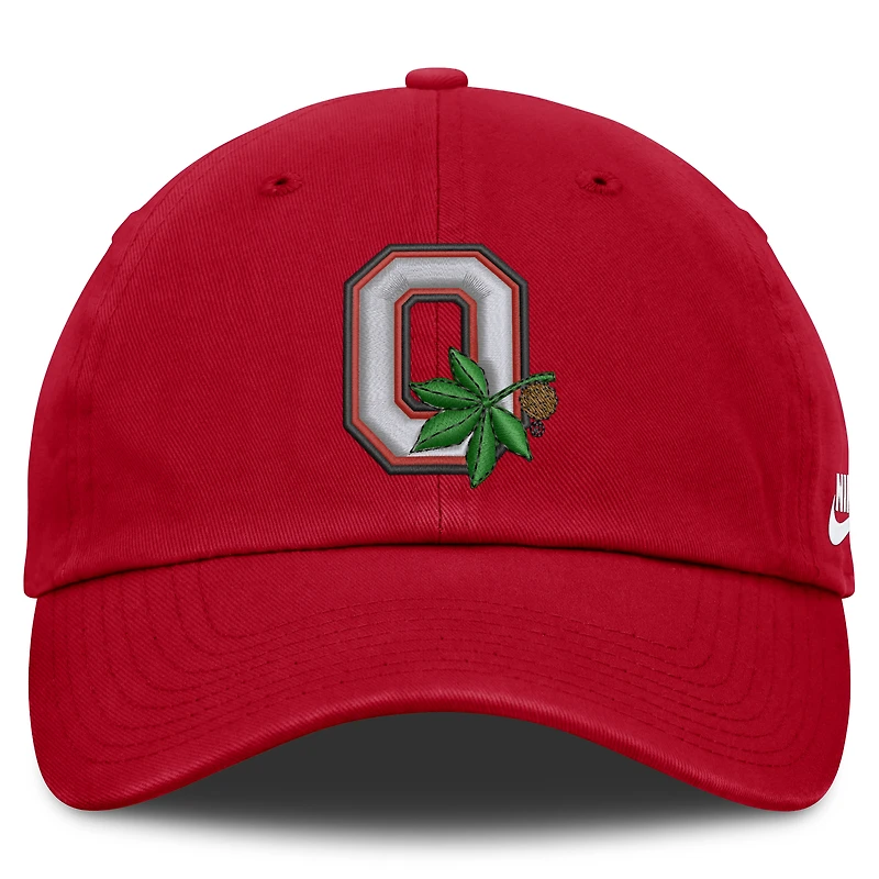 Casquette unisexe Nike Scarlet Ohio State Buckeyes Legacy Letter Club ajustable