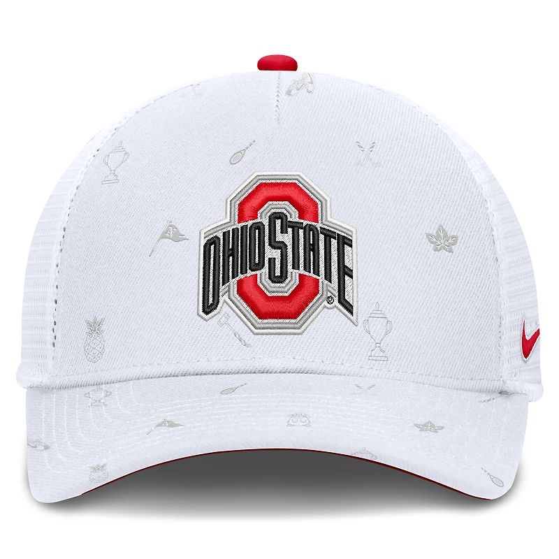 Unisex Nike White Ohio State Buckeyes Country Club Golfin' Rise Trucker Adjustable Hat