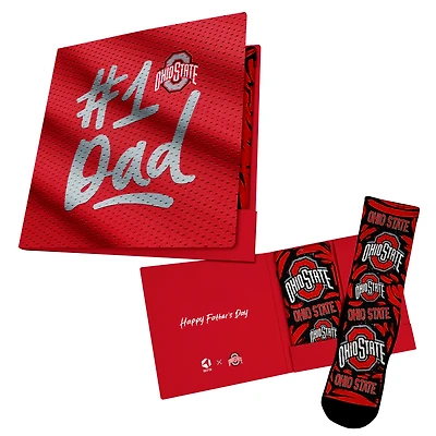 Chaussettes unisexes Rock Em Socks Scarlet Ohio State Buckeyes #1 Dad Gift Card Socks