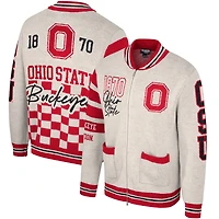 Unisex The Wild Collective Cream Ohio State Buckeyes Button-Up Jacquard Sweater