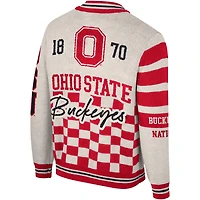 Pull jacquard boutonné unisexe Ohio State Buckeyes Wild Collective de The Cream