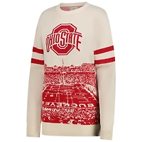 Unisex Uscape Apparel  Cream Ohio State Buckeyes Renew Knit Stadium Sweater