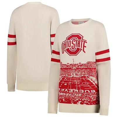 Pull unisexe Uscape Apparel crème Ohio State Buckeyes Renew Knit Stadium