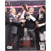 Urban Meyer Ohio State Buckeyes Autographed 8" x 10" Trophy Celebration Photograph - BAS