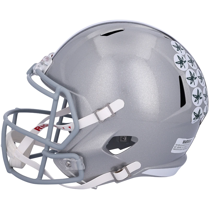 Urban Meyer Ohio State Buckeyes Autographed Riddell Speed Replica Helmet with “14 NTL CHAMPS” inscription - BAS