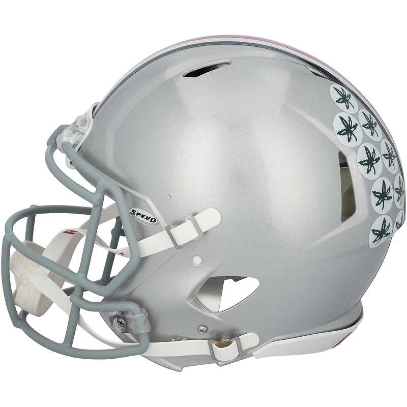 Will Howard & Emeka Egbuka Ohio State Buckeyes Autographed 2024 College Football Playoff National Champions Logo Riddell Speed Authentic Helmet 