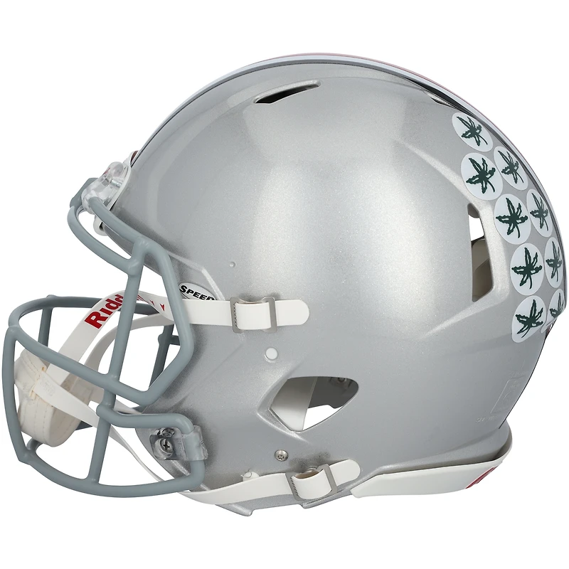 Will Howard & Emeka Egbuka Ohio State Buckeyes Autographed 2024 College Football Playoff National Champions Logo Riddell Speed Authentic Helmet with Multiple Inscriptions - Limited Edition of 10