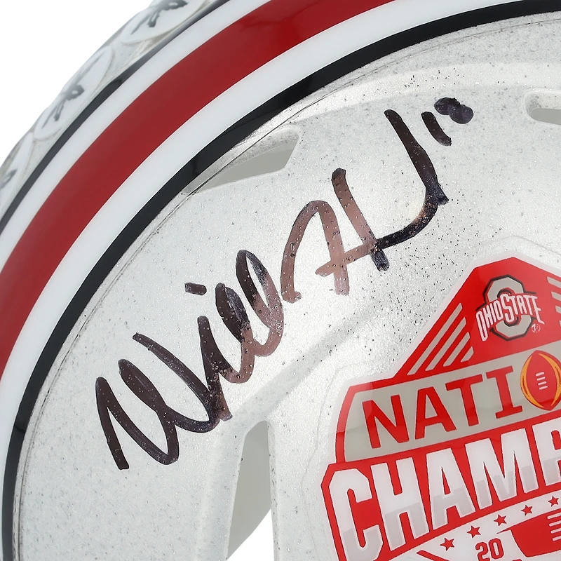 Will Howard & Emeka Egbuka Ohio State Buckeyes Autographed 2024 College Football Playoff National Champions Logo Riddell Speed Mini Helmet 