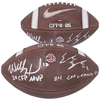Will Howard & Emeka Egbuka Ohio State Buckeyes Autographed 2024 College Football Playoff National Champions Nike 2025 CFP Football with Multiple Inscriptions