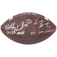 Will Howard & Emeka Egbuka Ohio State Buckeyes Autographed 2024 College Football Playoff National Champions Nike 2025 CFP Football with Multiple Inscriptions
