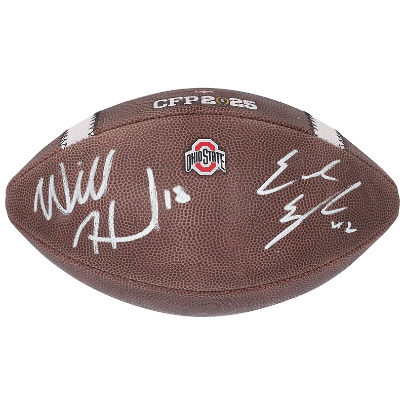 Will Howard & Emeka Egbuka Ohio State Buckeyes Autographed 2024 College Football Playoff National Champions Nike CFP Football