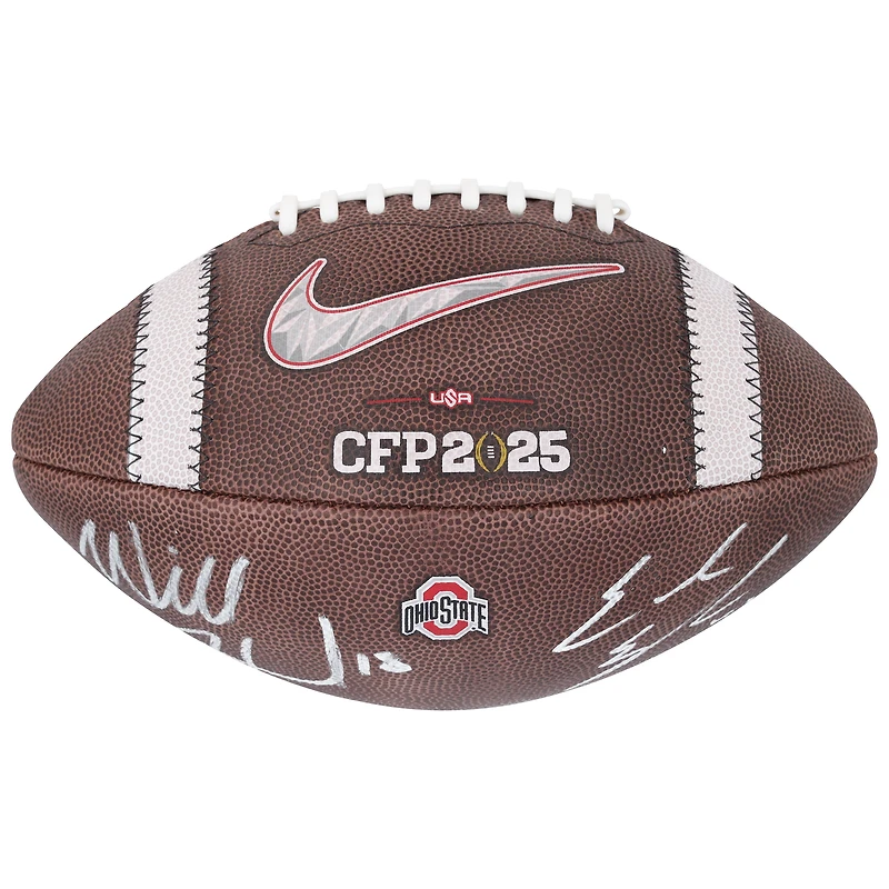 Will Howard & Emeka Egbuka Ohio State Buckeyes Autographed 2024 College Football Playoff National Champions Nike CFP Football