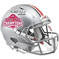 Will Howard Ohio State Buckeyes Autographed 2024 College Football Playoff National Champions Logo Riddell Speed Authentic Helmet with "24 CFP MVP" Inscription 