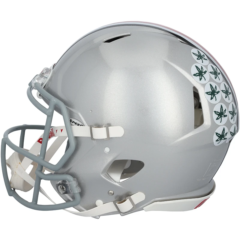 Will Howard Ohio State Buckeyes Autographed 2024 College Football Playoff National Champions Logo Riddell Speed Authentic Helmet with Multiple Inscriptions - Limited Edition #25/25
