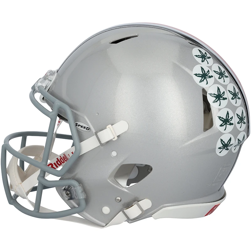 Will Howard Ohio State Buckeyes Autographed 2024 College Football Playoff National Champions Logo Riddell Speed Authentic Helmet with Multiple Inscriptions