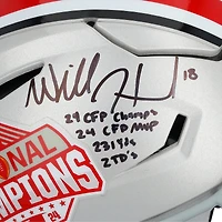 Will Howard Ohio State Buckeyes Autographed 2024 College Football Playoff National Champions Logo Riddell Speed Flex Authentic Helmet with Multiple Inscriptions - Limited Edition #1/1