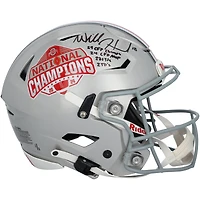 Casque Riddell Speed ​​Flex authentique avec logo autographié par Will Howard, Ohio State Buckeyes, champions nationaux des éliminatoires de football universitaire 2024, avec plusieurs inscriptions - Édition limitée n° 1/1