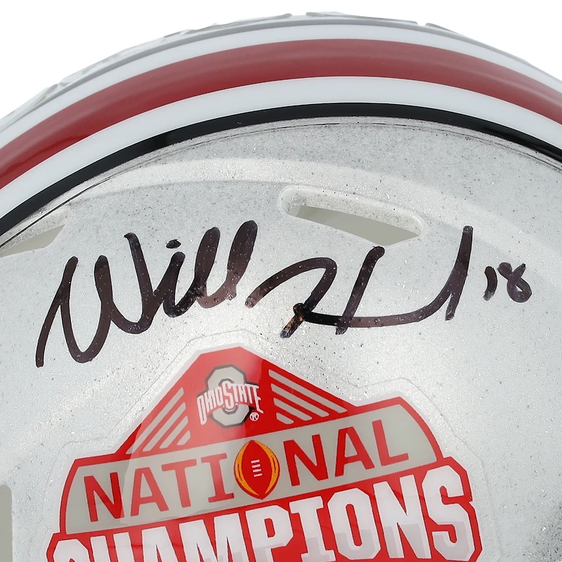 Will Howard Ohio State Buckeyes Autographed 2024 College Football Playoff National Champions Logo Riddell Speed Mini Helmet 