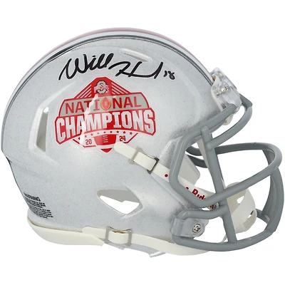 Will Howard Ohio State Buckeyes Autographed 2024 College Football Playoff National Champions Logo Riddell Speed Mini Helmet 