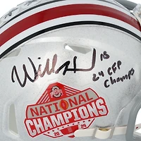 Will Howard Ohio State Buckeyes Autographed 2024 College Football Playoff National Champions Logo Riddell Speed Mini Helmet with "24 CFP Champs" Inscription 