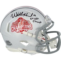 Will Howard Ohio State Buckeyes Autographed 2024 College Football Playoff National Champions Logo Riddell Speed Mini Helmet with "24 CFP Champs" Inscription 