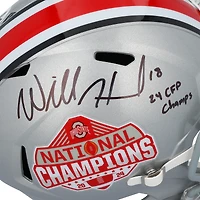 Will Howard Ohio State Buckeyes Autographed 2024 College Football Playoff National Champions Logo Riddell Speed Replica Helmet with "24 CFP Champs" Inscription