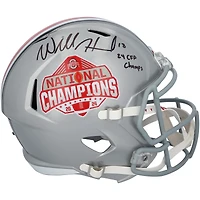 Will Howard Ohio State Buckeyes Autographed 2024 College Football Playoff National Champions Logo Riddell Speed Replica Helmet with "24 CFP Champs" Inscription
