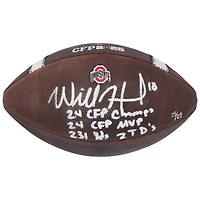 Will Howard Ohio State Buckeyes Autographed 2024 College Football Playoff National Champions Nike 2025 CFP Football with Multiple Inscriptions - Limited Edition #25/25