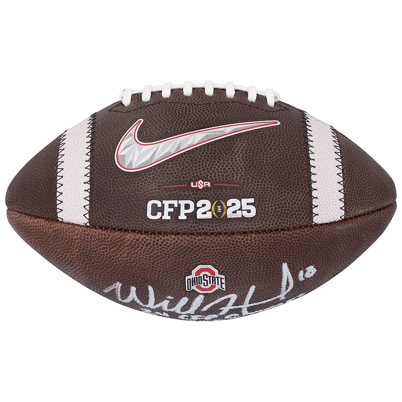 Will Howard Ohio State Buckeyes Autographed 2024 College Football Playoff National Champions Nike 2025 CFP Football with Multiple Inscriptions - Limited Edition #25/25