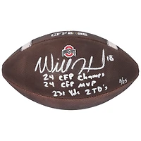 Will Howard Ohio State Buckeyes Autographed 2024 College Football Playoff National Champions Nike 2025 CFP Football with Multiple Inscriptions