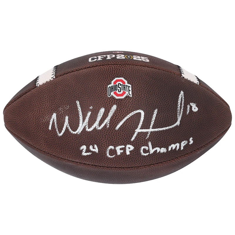 Will Howard Ohio State Buckeyes Autographed 2024 College Football Playoff National Champions Nike CFP Football with "24 CFP Champs" Inscription