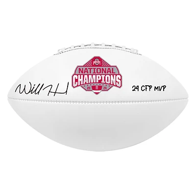 Will Howard Ohio State Buckeyes Autographed 2024 College Football Playoff National Champions White Panel Football with "24 CFP MVP" Inscription