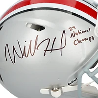 Will Howard Ohio State Buckeyes Autographed Riddell Speed Authentic Helmet with "24 National Champs" Inscription