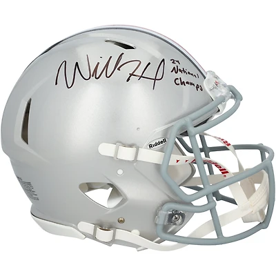 Will Howard Ohio State Buckeyes Autographed Riddell Speed Authentic Helmet with "24 National Champs" Inscription