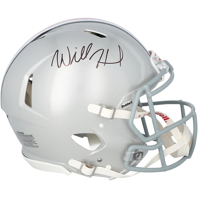 Casque Riddell Speed ​​Authentic autographié par Will Howard, joueur des Ohio State Buckeyes