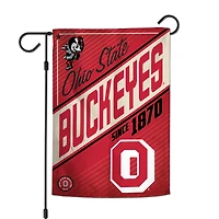 WinCraft Ohio State Buckeyes Drapeau de jardin double face avec logo rétro 30,5 x 45,7 cm