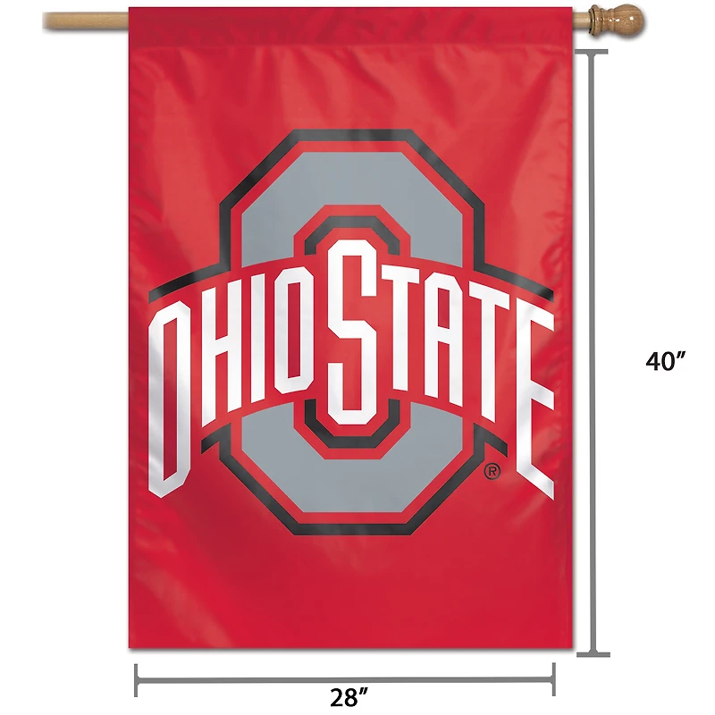 Bannière verticale simple face WinCraft Ohio State Buckeyes, grand logo 28" x 40".