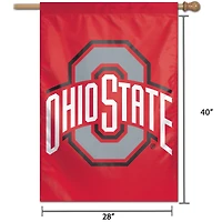 Bannière verticale simple face WinCraft Ohio State Buckeyes, grand logo 28" x 40".