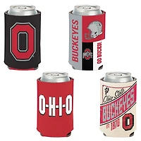 WinCraft Ohio State Buckeyes, paquet de 4 12 oz. Ensemble refroidisseur de canettes