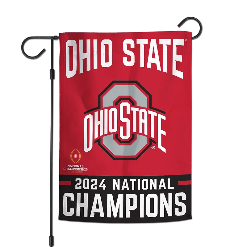 Drapeau de jardin double face WinCraft Ohio State Buckeyes College Football Playoff 2024 Champions nationaux 12'' x 18''