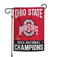 Drapeau de jardin double face WinCraft Ohio State Buckeyes College Football Playoff 2024 Champions nationaux 12'' x 18''