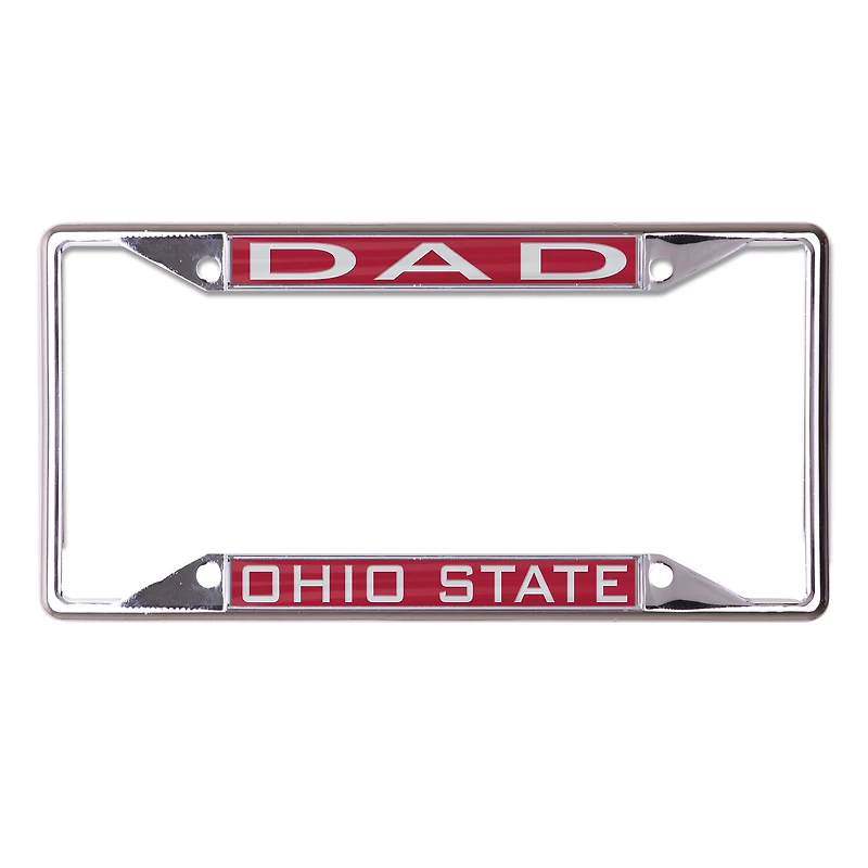 Cadre de plaque d'immatriculation en métal découpé au laser WinCraft Ohio State Buckeyes Dad School Supporter
