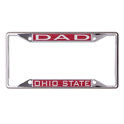 Cadre de plaque d'immatriculation en métal découpé au laser WinCraft Ohio State Buckeyes Dad School Supporter