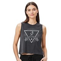 Women's Concepts Sport  Charcoal Ohio State Buckeyes Distressed Market French Terry Tank Top