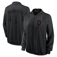 Women's Nike  Black Ohio State Buckeyes Raglan Full-Zip Bomber Jacket