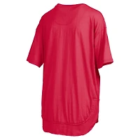 T-shirt poncho rouge pour femme Pressbox Ohio State Buckeyes