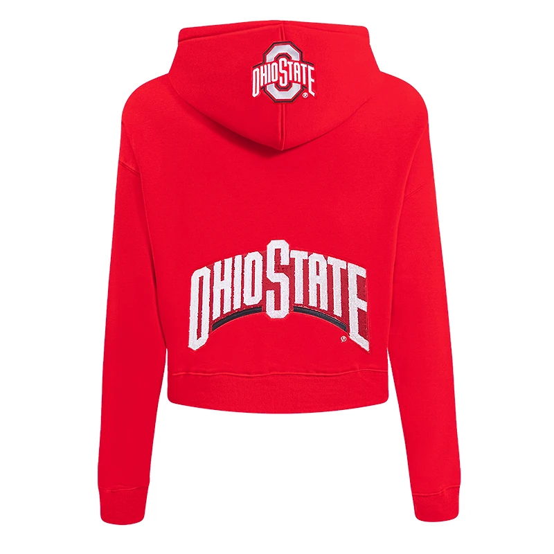Women's Pro Standard Scarlet Ohio State Buckeyes Game Day Sequin Full-Zip Hooded Jacket